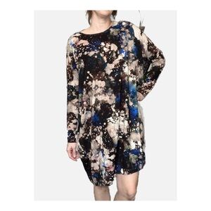 Bryn Walker Lagenlook Cotton Blend Damien Galaxy Bleached Tunic Dress Small